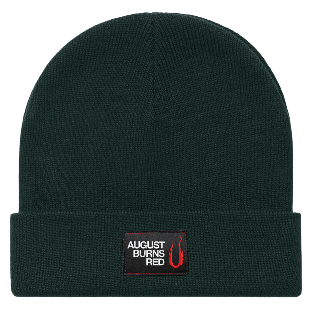 Green or Black Patch Beanie